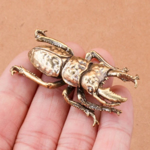 Vintage Brass Beetle Figurine | Unique Entomology Gift Idea