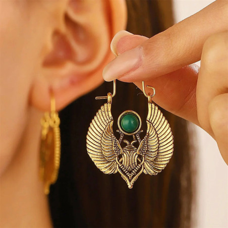 Boucles d'Oreilles Scarabée "Éclat Pharaonique" | Bijou Vintage