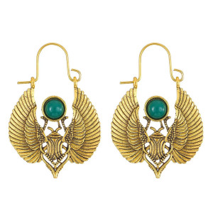 Boucles d'Oreilles Scarabée "Éclat Pharaonique" | Bijou Vintage