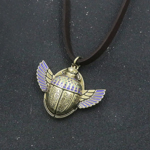 Collier Scarabée Égyptien - Cadeau Trésor des Hiéroglyphes