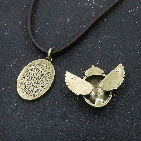 Collier Scarabée Égyptien - Cadeau Trésor des Hiéroglyphes