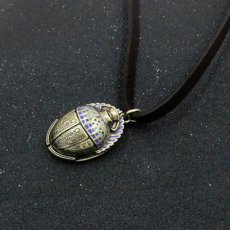 Egyptian Scarab Beetle Necklace - Hieroglyph's Treasure Gift