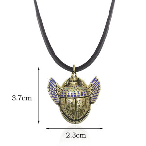 Egyptian Scarab Beetle Necklace - Hieroglyph's Treasure Gift