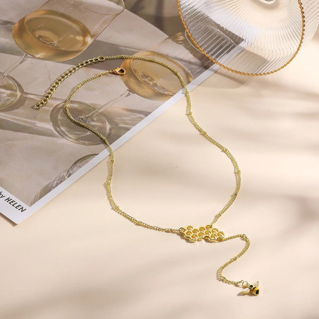 Collier Abeille Doré & Pendentif Nectar | Bijou Cadeau Femme