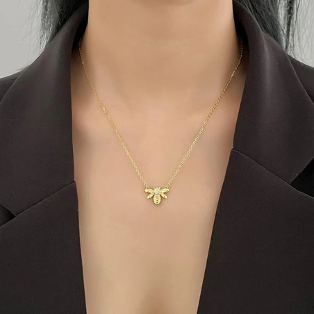 Collier Reine Abeille Rayonnante - Bijou Doré Élégant & Chic