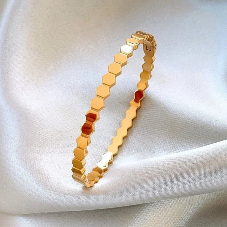 Bracelet Abeille Nid d'Abeille Doré | Bijou Femme Unique