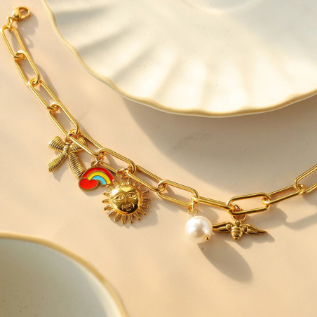 Pulsera Abeja Charms Solares | Joya Original y Simbólica