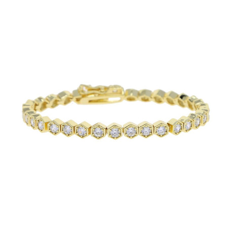 Bracelet Abeille Scintillant Nid d'Abeille | Or, Or Rose & Argent