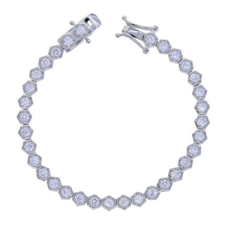 Bracelet Abeille Scintillant Nid d'Abeille | Or, Or Rose & Argent