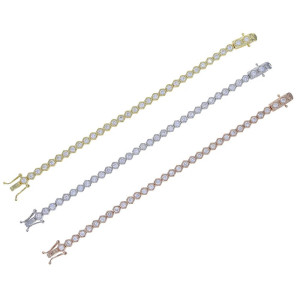 Bracelet Abeille Scintillant Nid d'Abeille | Or, Or Rose & Argent