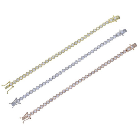 Bracelet Abeille Scintillant Nid d'Abeille | Or, Or Rose & Argent