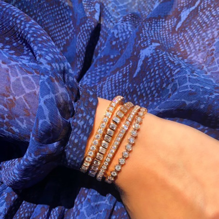 Bracelet Abeille Scintillant Nid d'Abeille | Or, Or Rose & Argent