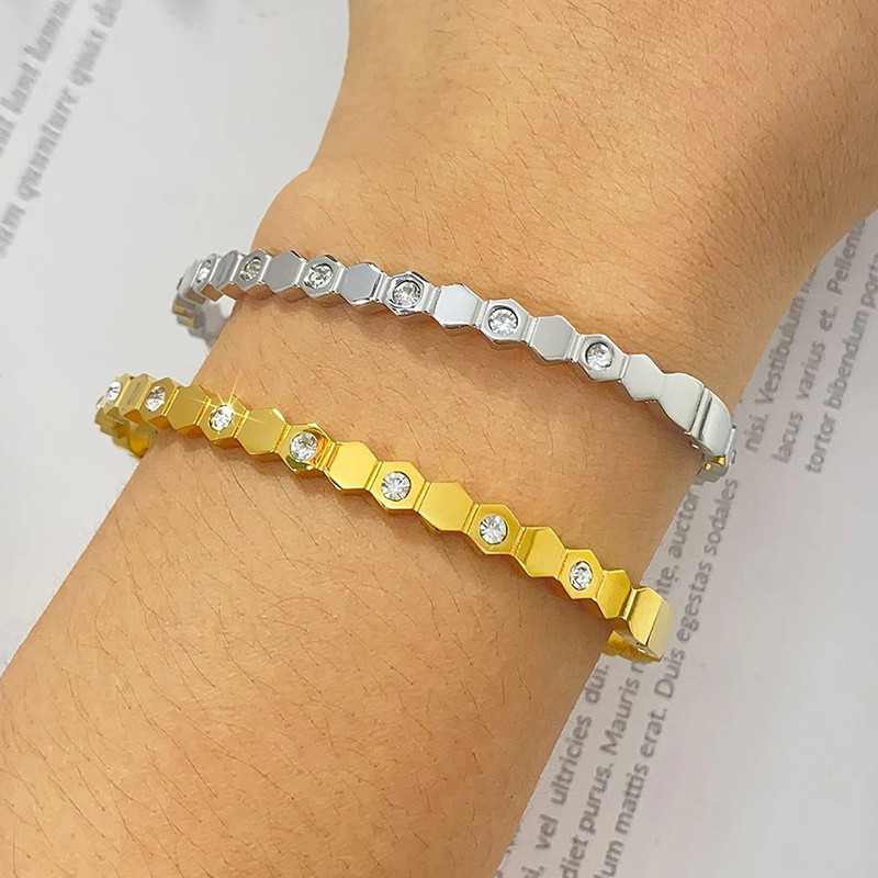 Pulsera Abeja Panal "Destello de Luz" - Dorada o Plateada