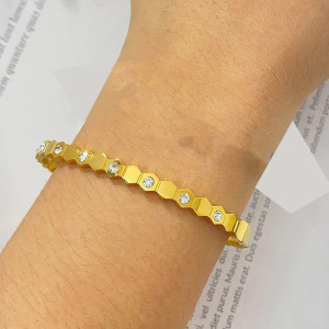 Bienen Waben Armband "Lichtschein" - Gold oder Silber