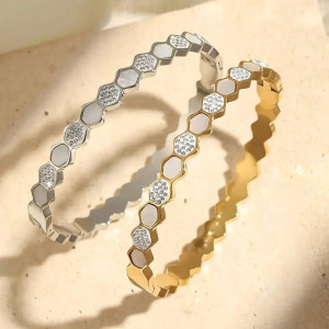 Bracelet Abeille Alvéole Chic - 2 couleurs au choix !