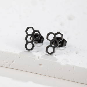 Boucles d'Oreilles Abeille Nid d'Abeille | Bijou Minimaliste