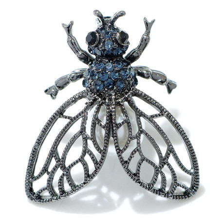 Broche Abeille Cristal & Strass | Bijou Élégant Bleu ou Jaune