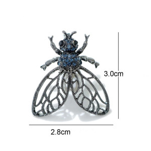 Broche Abeille Cristal & Strass | Bijou Élégant Bleu ou Jaune