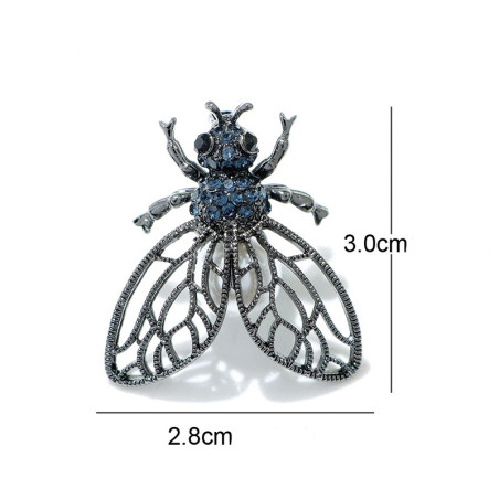 Broche Abeille Cristal & Strass | Bijou Élégant Bleu ou Jaune