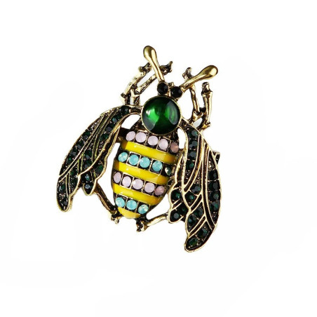 Royal Emerald Bee Brooch - Elegant and Natural Jewel!