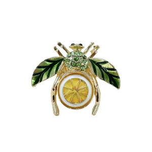 Broche Abeille & Citron - Bijou Fantaisie Nature pour Femme