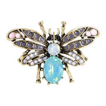 Cute Opaline Gleam Bee Brooch | Unique Vintage Bee Pin Gift