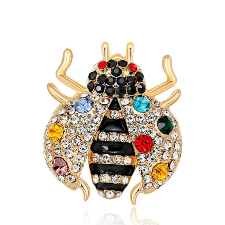 Broche Abeille Reine Arc-en-ciel | Bijou Cristal pour Femme