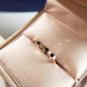 Bague Abeille Élégante Alvéoles - Or Rose ou Argent