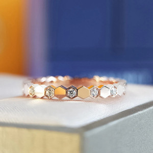 Bague Couronne Reine des Abeilles | Bijou Alvéoles Unique