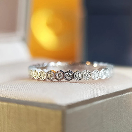 Bague Couronne Reine des Abeilles | Bijou Alvéoles Unique