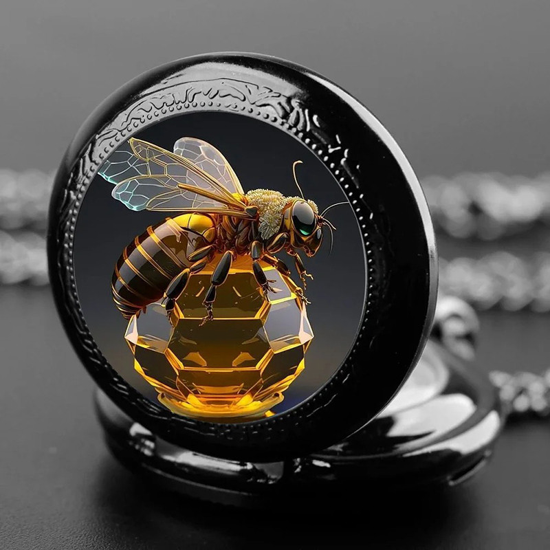 Montre à Gousset Reine Abeille Noire | Bijou & Cadeau Unique