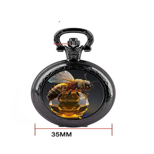 Reloj Abeja - Reina Negra - Elegancia Oscura & Cristal Dorado