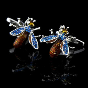 Gemelos de Abeja con Cristal y Ámbar - Accesorio Lujoso