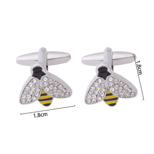 Gemelos Abeja Elegantes con Cristal | Joyería Original Regalo