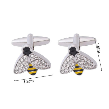 Gemelos Abeja Elegantes con Cristal | Joyería Original Regalo
