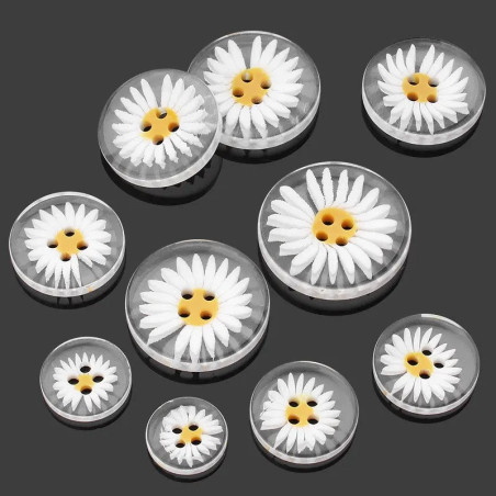 Boutons Marguerite Mignons - Lot de 20 | Couture & Cadeau DIY