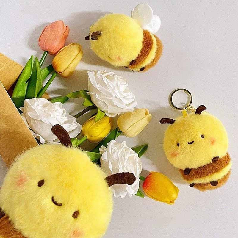 Porte-clés Abeille Pompon Mignon - Peluche Douce & Originale