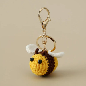 Porte-clés Abeille Mignonne au Crochet | Cadeau Fait Main