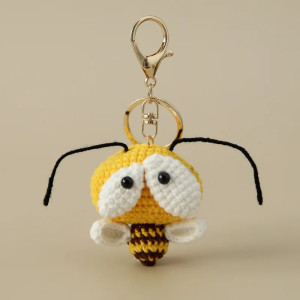 Porte-clé Abeille au Crochet & Grands Yeux - Cadeau Fait Main
