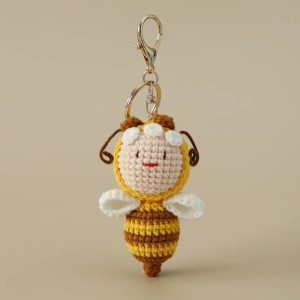 Porte-clés Reine Abeille au Crochet - Cadeau Amoureux Abeilles