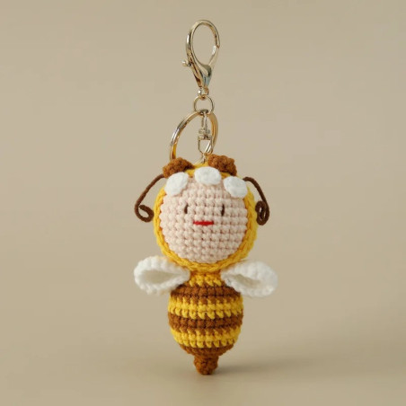 Porte-clés Reine Abeille au Crochet - Cadeau Amoureux Abeilles