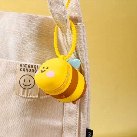 Porte-monnaie Porte-clés Abeille 'Mimi Sourire' en Silicone