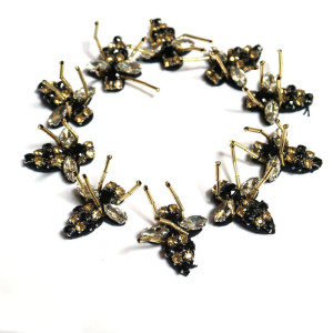Lot de 10 Patchs Abeille Dorée avec Strass | 1001 Abeilles