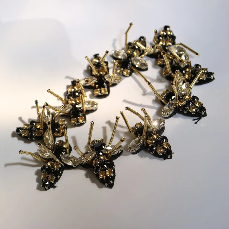 Lot de 10 Patchs Abeille Dorée avec Strass | 1001 Abeilles