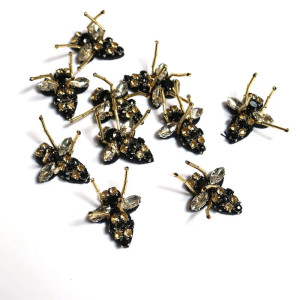 Lot de 10 Patchs Abeille Dorée avec Strass | 1001 Abeilles