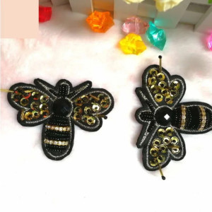 Patch Abeille Doré Strass à Coudre pour Vêtements & DIY