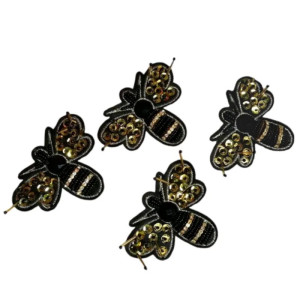Gold Rhinestone Bee Patch | Cute Sew-On Appliqué for DIY