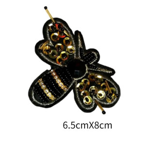 Toppa Ape Ricamata Dorata con Strass - Accessorio Fai da Te!