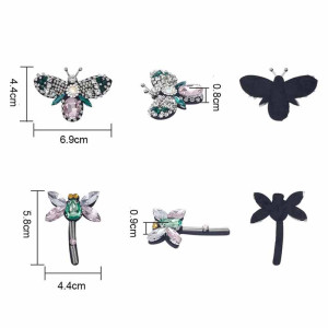 Écussons Abeille & Libellule Perlés (Lot de 6) | 1001abeilles