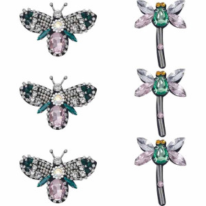Cute Bee & Dragonfly Embroidered Patch Set (6 Pcs) | 1001Bees